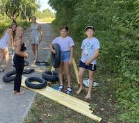 Kinderfreizeit 2022 Vorbereitung Flossbau